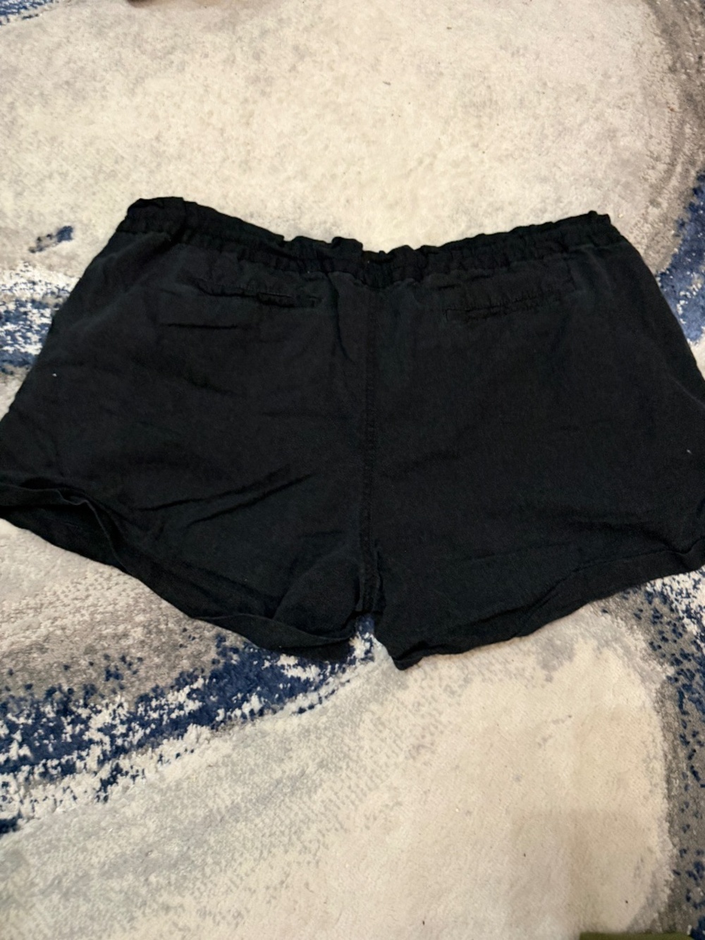 Old Navy Women's XL 16 Black Linen Blend Pull-On Drawstring Shorts